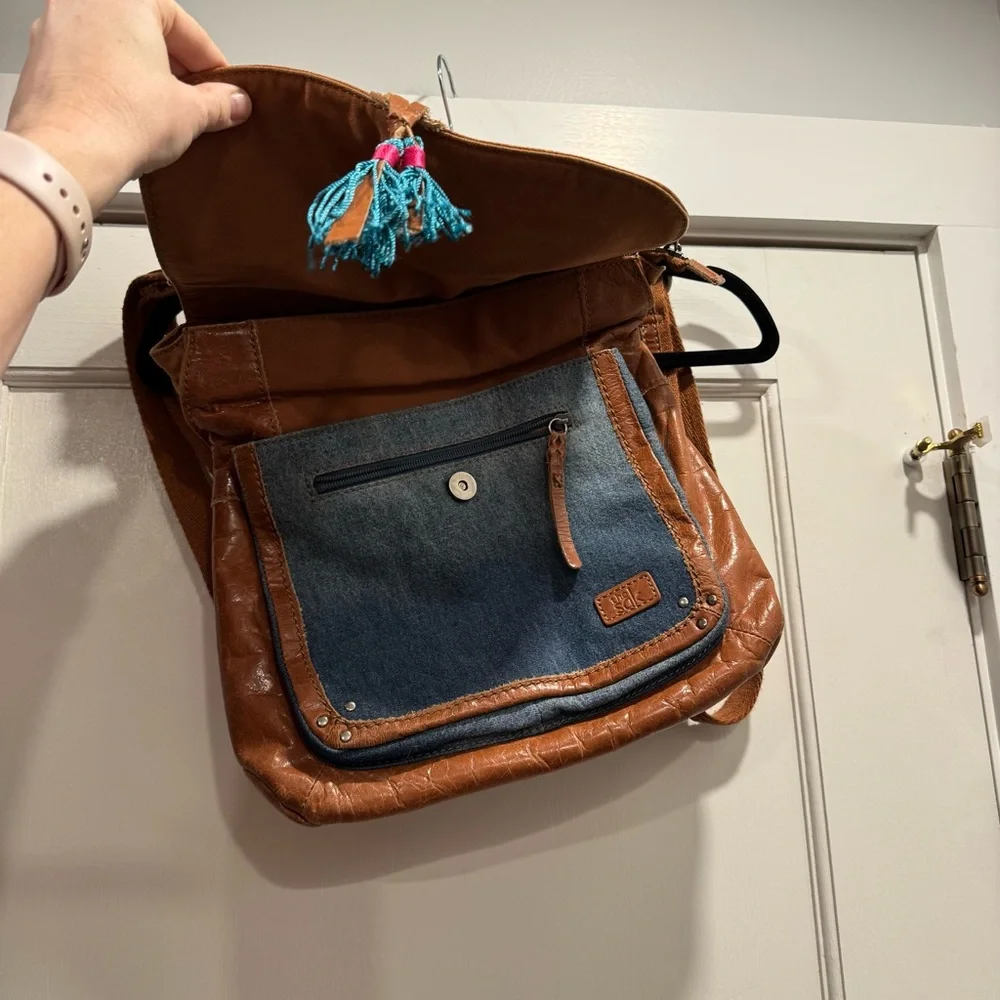 The Sak Ventura‎ Convertible Backpack Leather and Embroidered Boho Festival